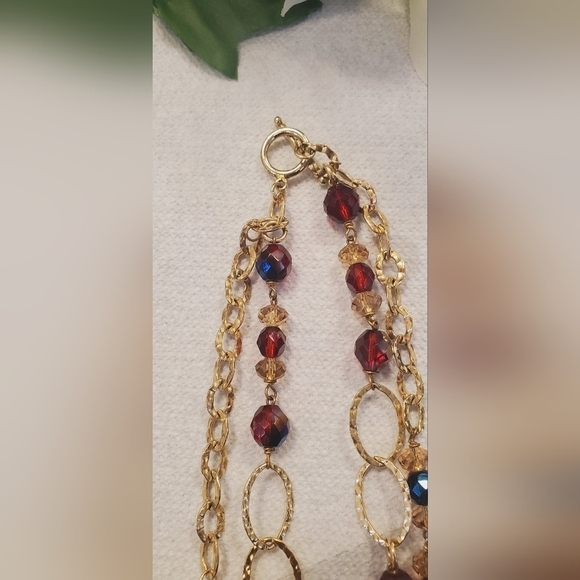 Long Double Layered Multigem Stone Necklace.  Very dressy 🌴 - Picture 5 of 8